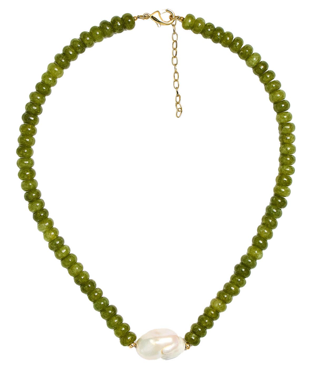 Susie- Quartz Beaded Necklace with freshwater Pearl - WS: Light Blue