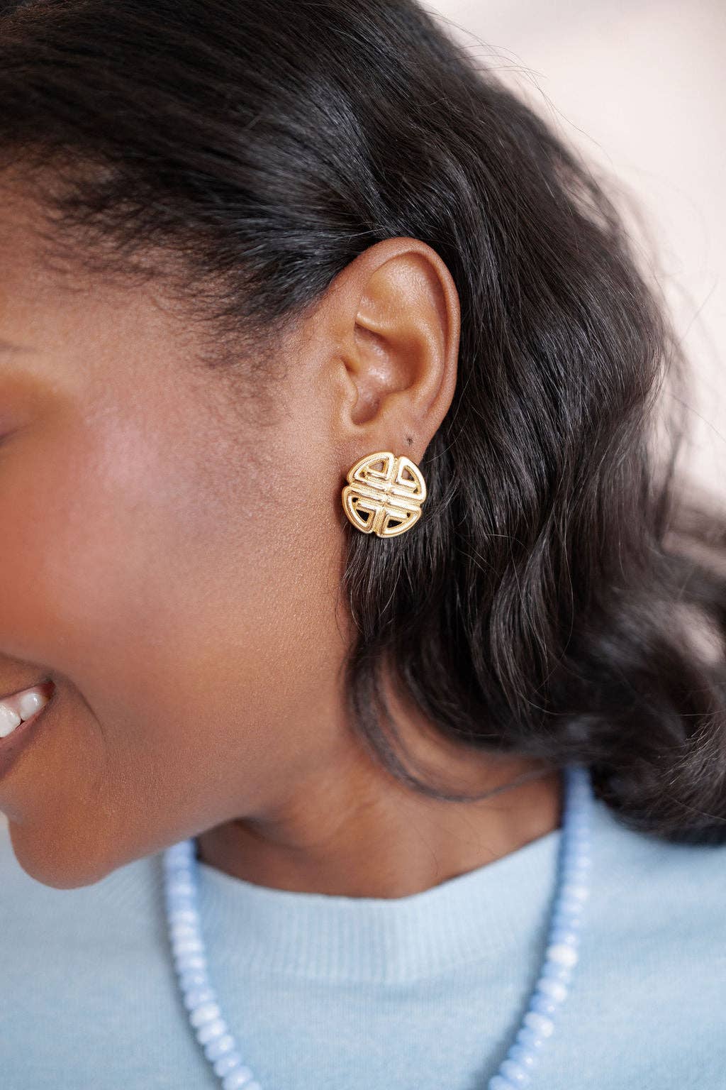 Greek Gold Key Earrings