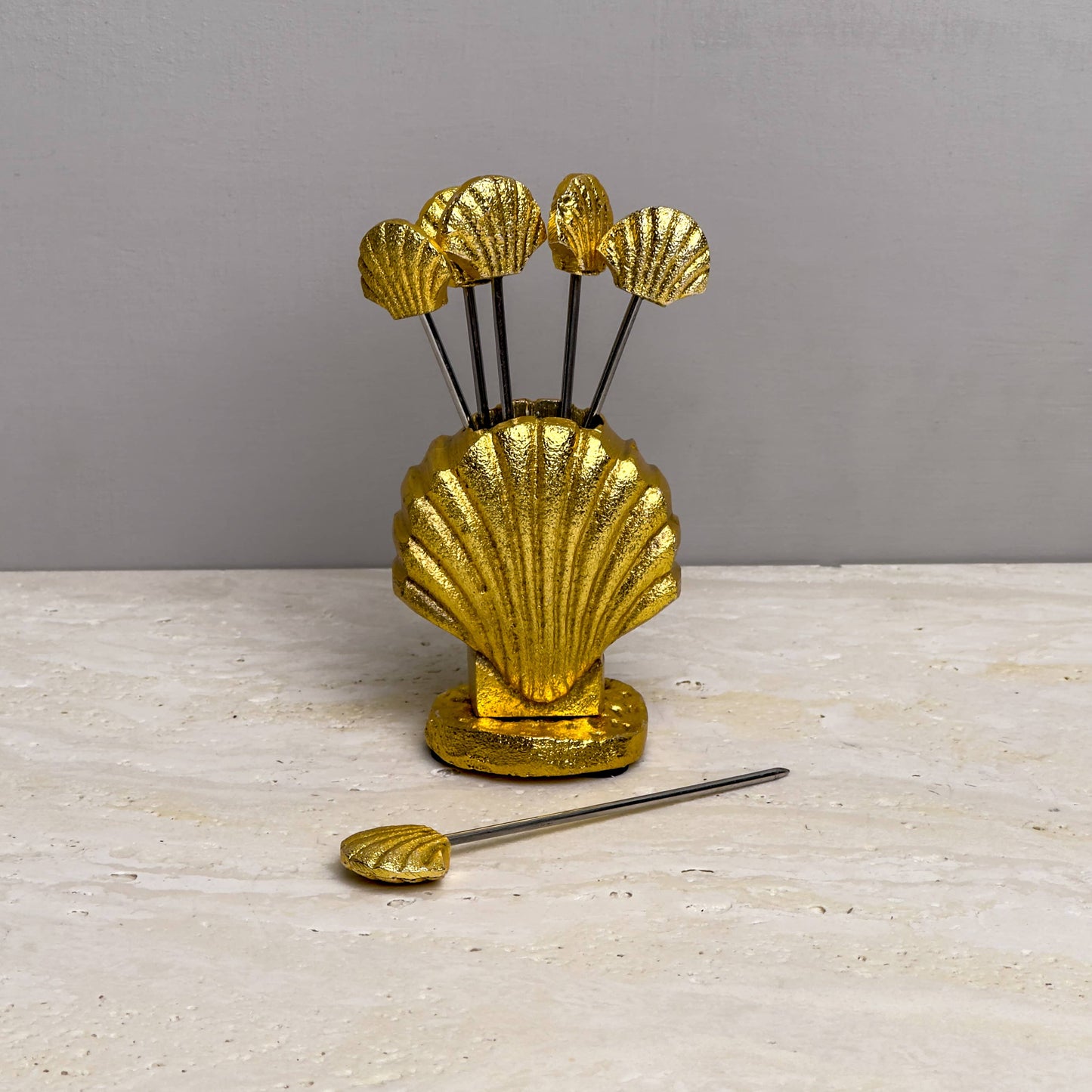 Gold Shell Picks Set of 6