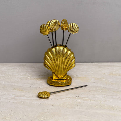 Gold Shell Picks Set of 6