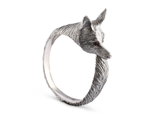 Pewter Fox Napkin Ring Pair