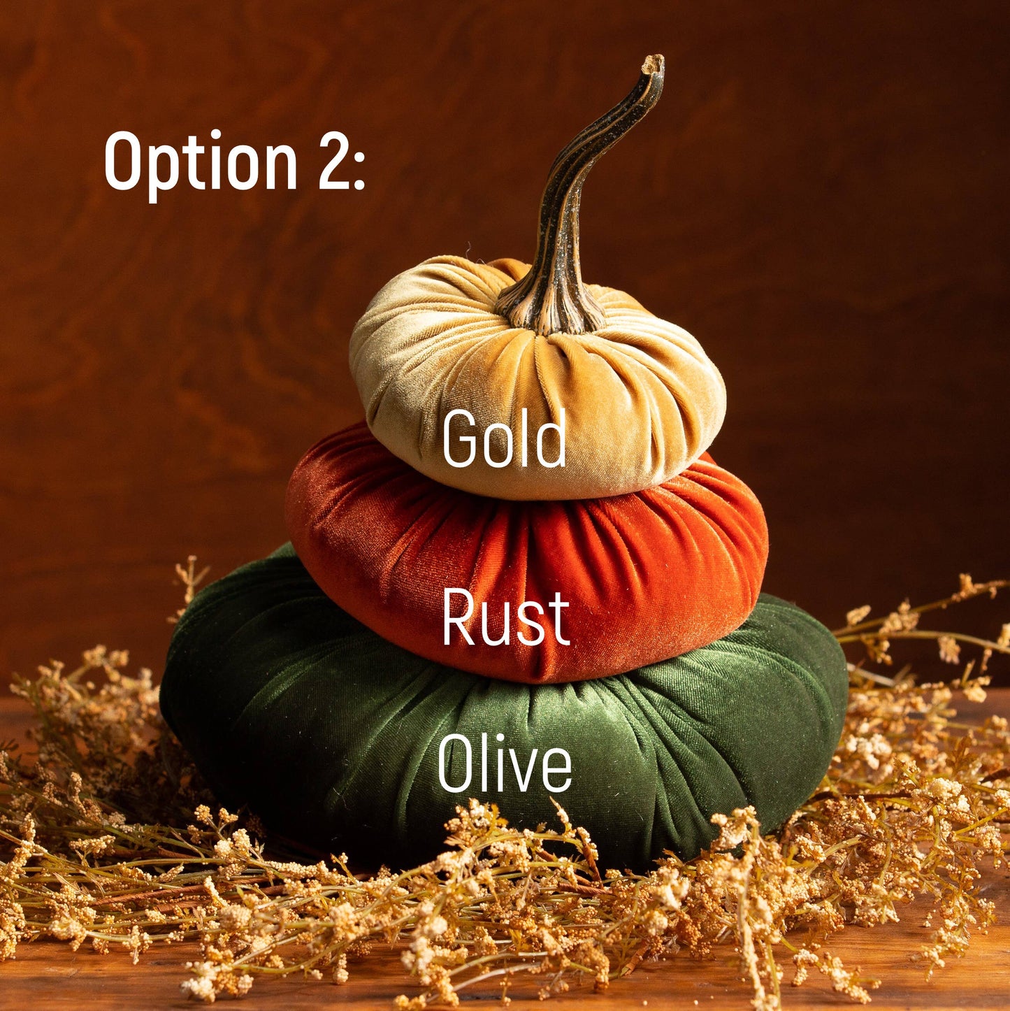 Velvet Pumpkin Stack, Thanksgiving centerpiece: Option 9: Hot Pink Ivory Pink