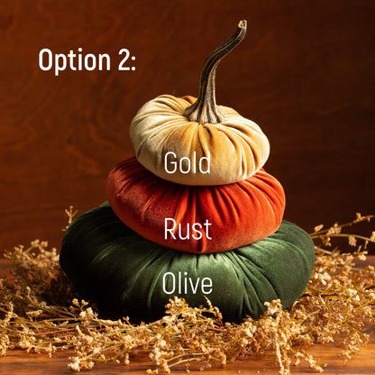 Velvet Pumpkin Stack, Thanksgiving centerpiece: Option 9: Hot Pink Ivory Pink