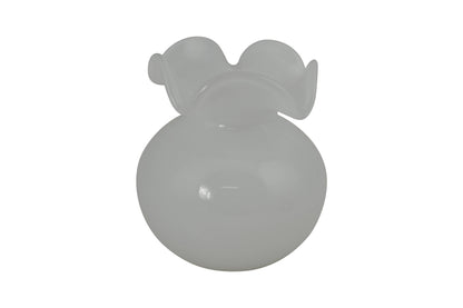 WHITE GLASS VASE