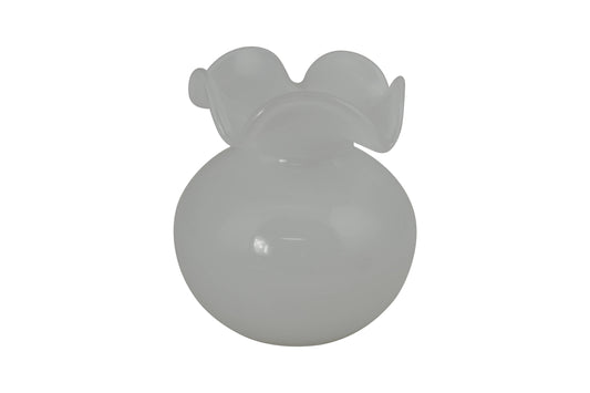 WHITE GLASS VASE