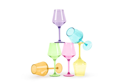 Acrylic Stemmed Wine Glasses-Bright
