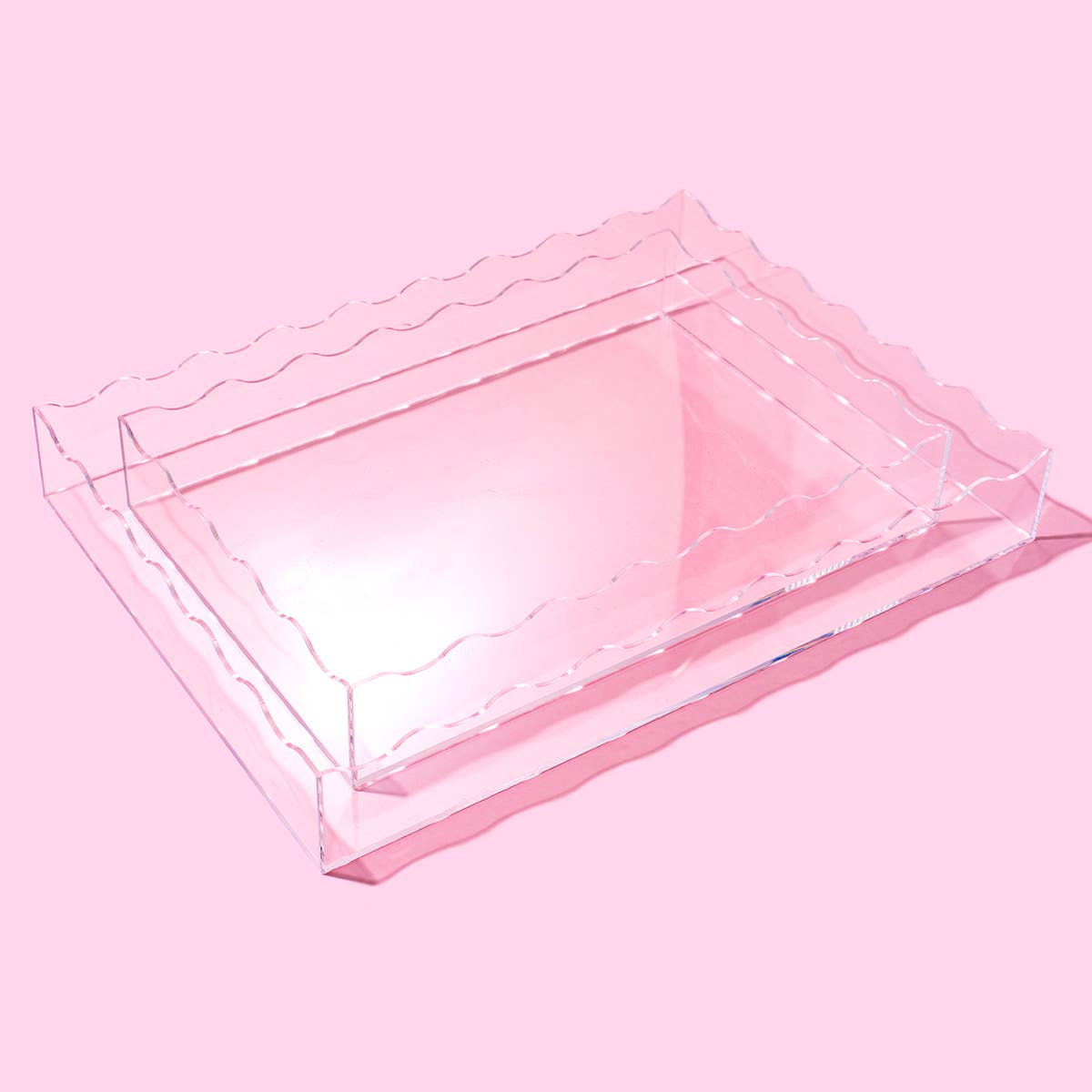 Wavy Tray - Rectangle - Large - Clear