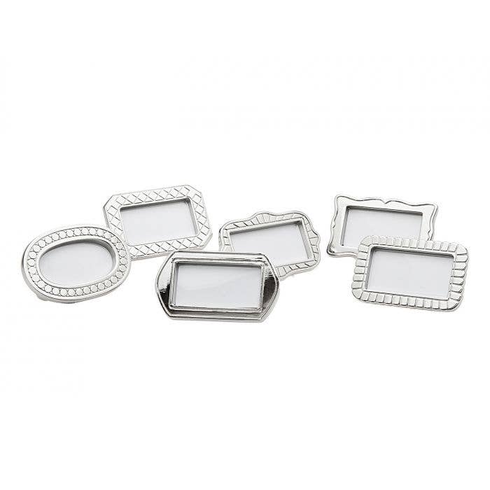 Set of Six Frame Place/Card Holders - Wedding, Bridal, Event: Nickelplate