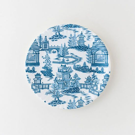 Blue and White Chinoiserie Melamine Plate