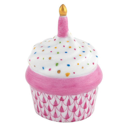 Herend Cupcake with Candle Raspberry