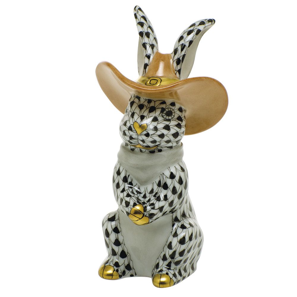 Herend Cowboy Bunny Black