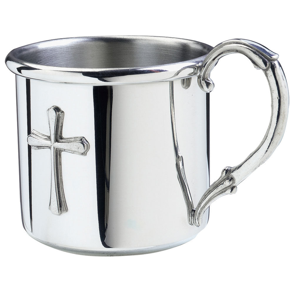 Pewter Cross Baby Cup