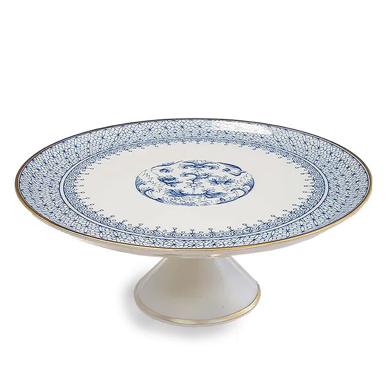 Mottahedeh Cornflower Blue Lace Cake Plate