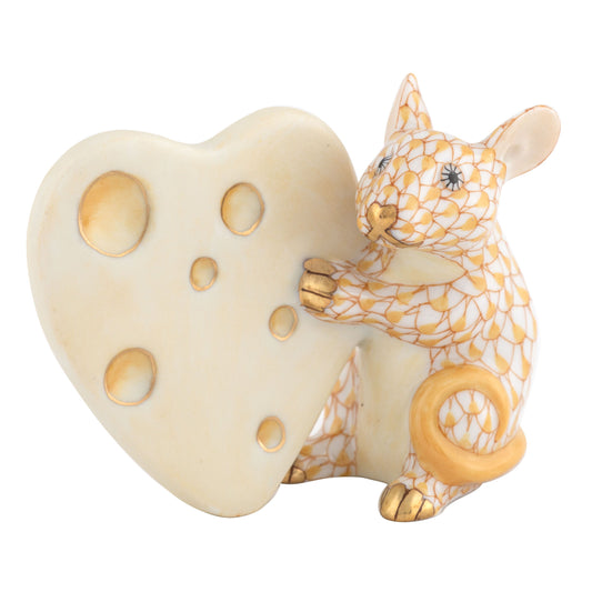 Herend Mouse with Cheese Butterscotch