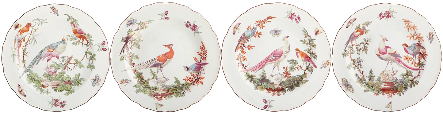 Mottahedeh Chelsea Bird Dinner Plates Set of 4