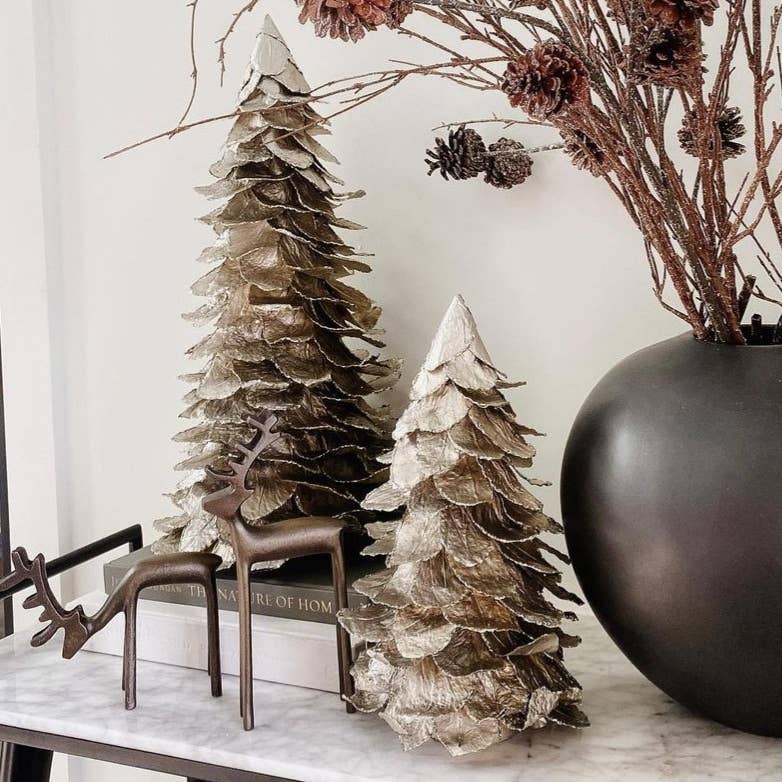 Butterfly Leaf Cone Tree (Champagne Gold): 14"