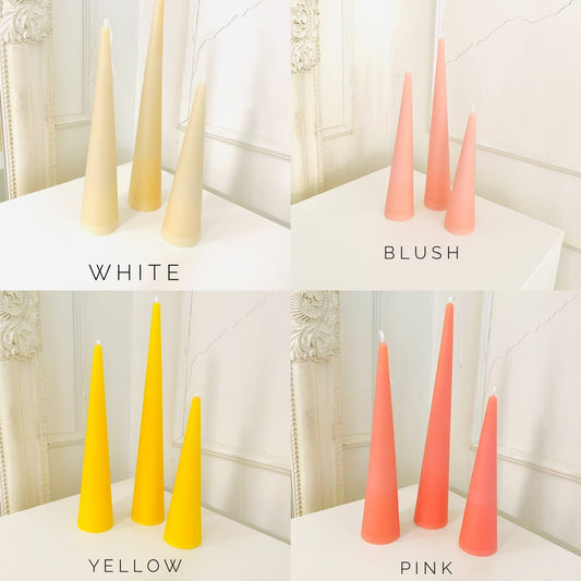 Slim Cone Taper Beeswax Candle: White - Small