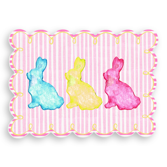 Colorful Bunnies Vinyl Placemat