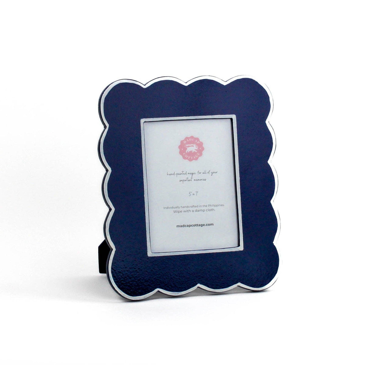 Blue Scalloped Hand-Painted Frame 5x7 | Gifts | Blue & White