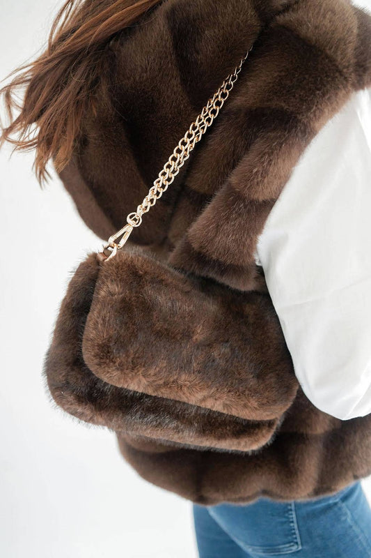 Faux Fur Foldover Bag