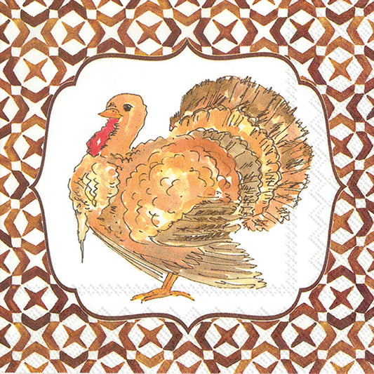 Paper Cocktail Napkins Pack of 20 Turkey Thanksgiving