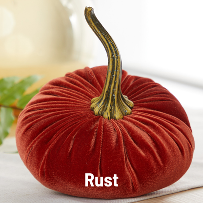 Pumpkin Large Velvet, Fall Mantel Decor, Halloween Table: Hot Pink