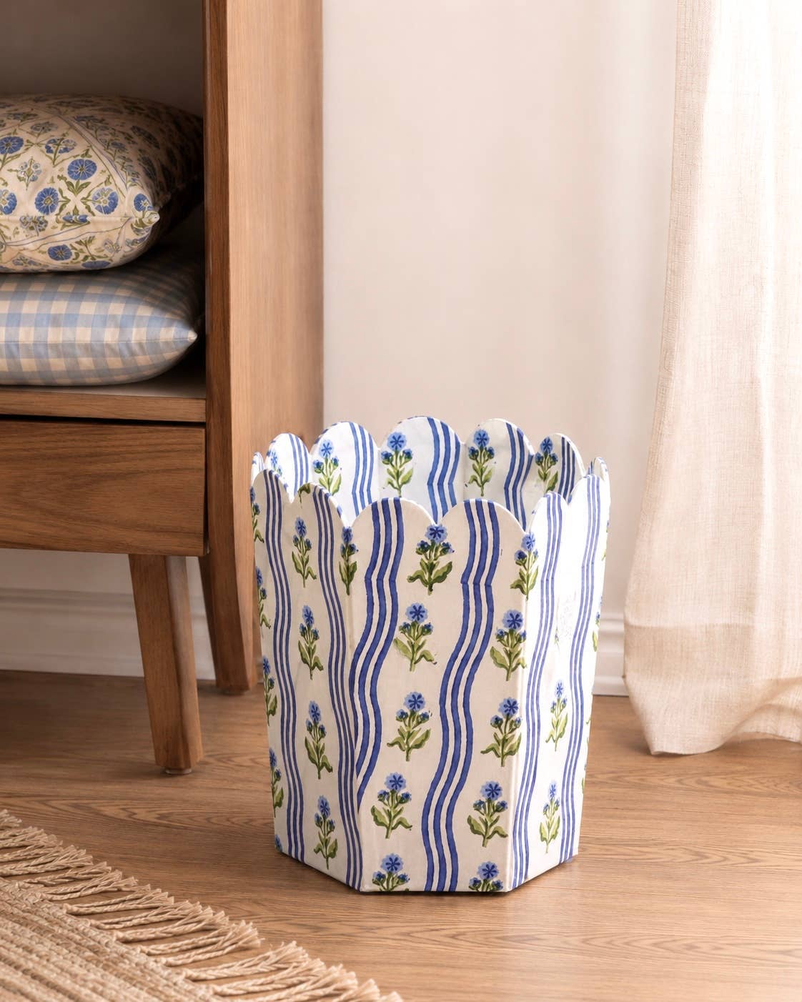 Blue Wastebasket