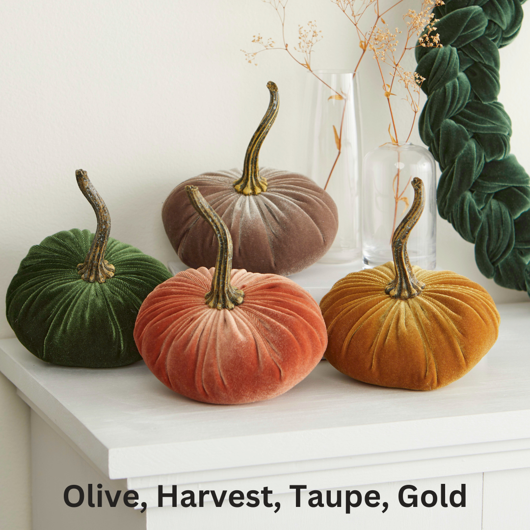 Pumpkin Small Velvet, Valentine's mantel, Autumn table, Gift: Teal