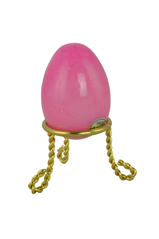 Set of 6 Pink Alabaster Stone Eggs 2.5" x 1.5"