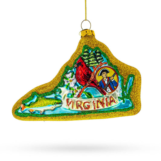 State of Virginia, USA Blown Glass Ornament