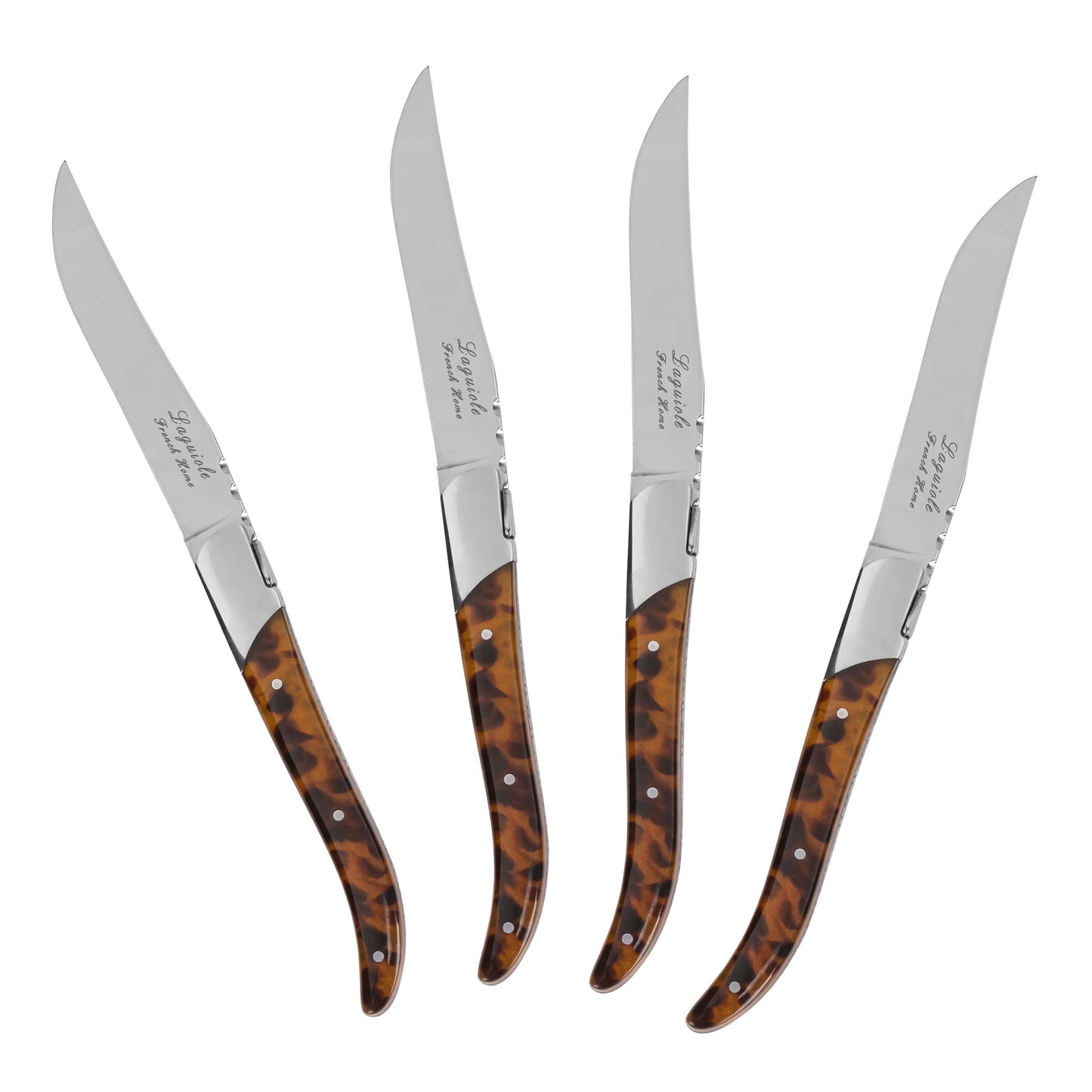 Tortoise Shell 4-Piece Laguiole Connoisseur Steak Knife Set