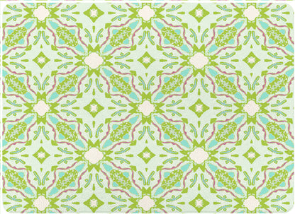 GB7832- Lagos Green by Laura Park Glass Cutting Board: Small Rectangle(8" x 11")