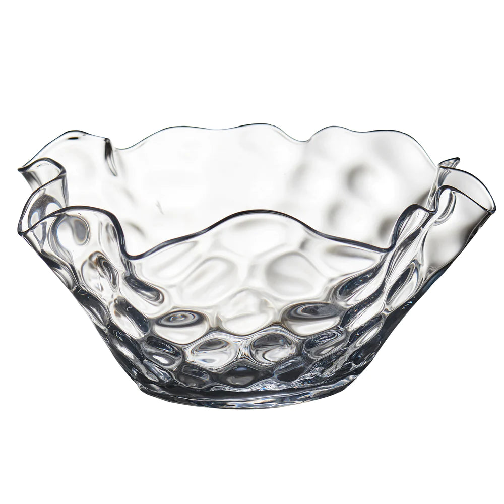 Pam Glass Wavy Top Dimpled Bowl | Large