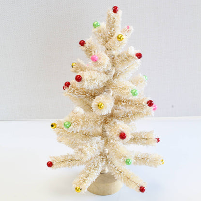 Bottlebrush Christmas Tree w/Beads (Nat/Multi): 12"