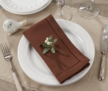 Poly Hemstitched Dinner Napkin: Pink / 20"