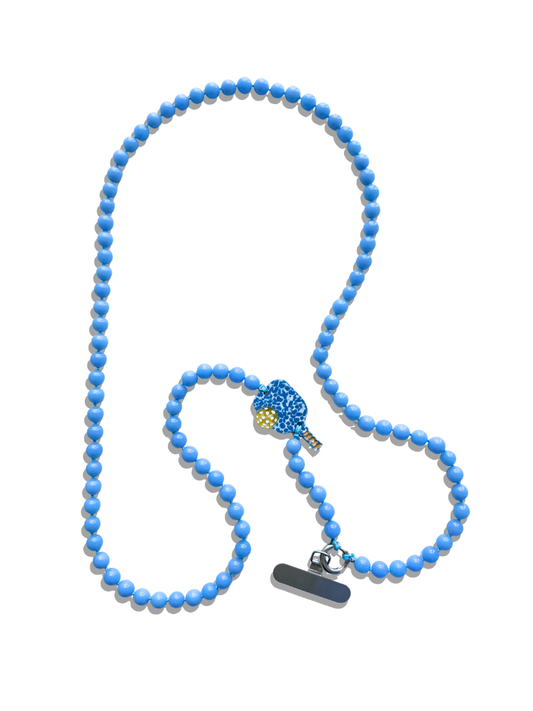 Hand-painted Pickleball Gemstone Crossbody Phone Chain