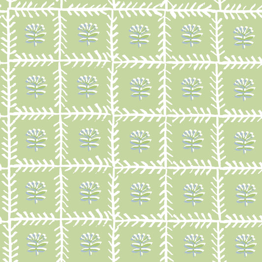 TRELLIS MAHJONG AND GAME TABLECLOTH ~ SOFT GREEN
