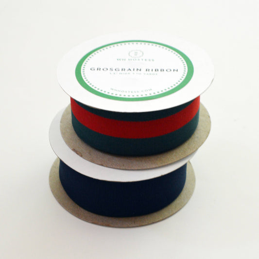 Preppy Striped Grosgrain Ribbon | Red + Green