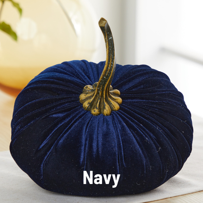 Pumpkin Extra Large Velvet, Fall Accent, Thoughtful Gift: Slate Blue