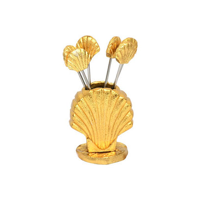 Gold Shell Picks Set of 6