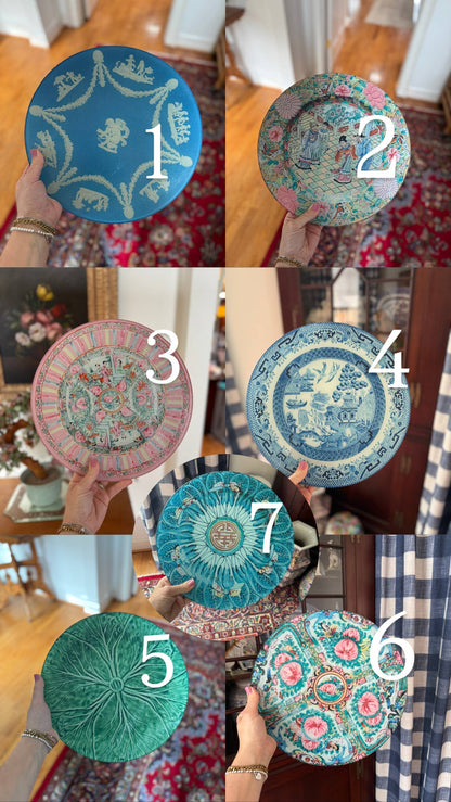 Grandmillennial China Plate Cutting Board: Bok Choy