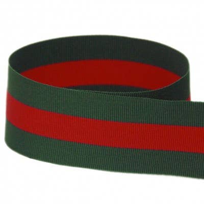 Preppy Striped Grosgrain Ribbon | Red + Green