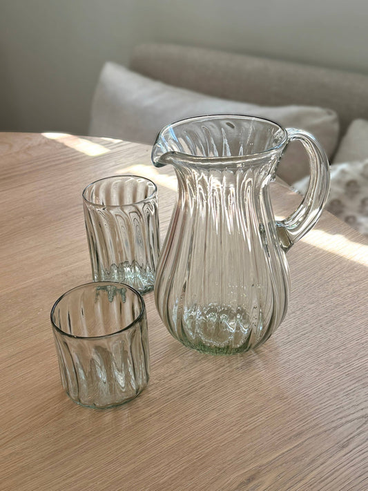 Handblown Fluted Pitcher: Small