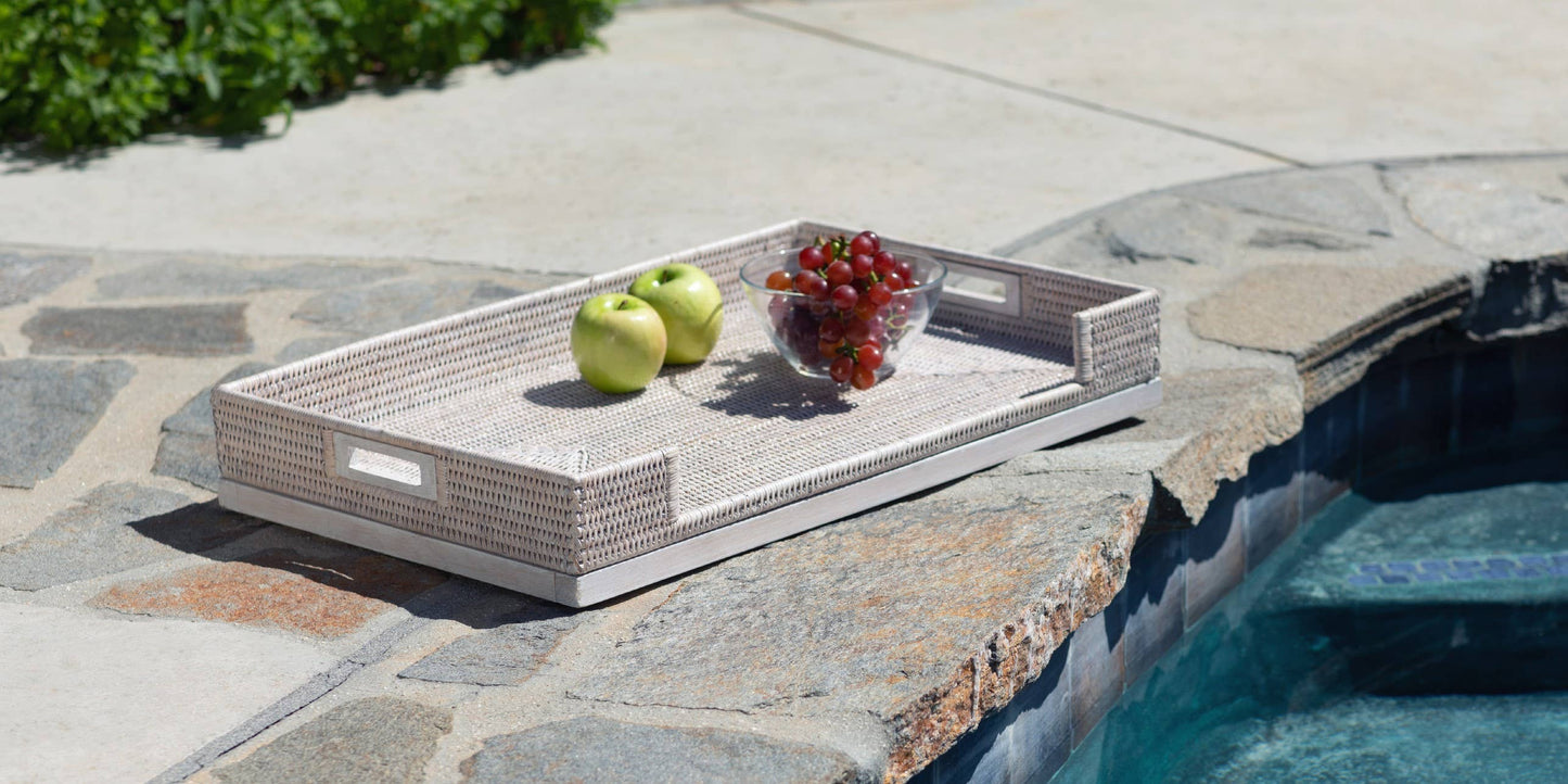 Artifacts Rattan™ Breakfast Tray & Table: White Wash