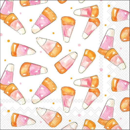 Paper Cocktail Napkin Pack /20 Pink Candy Corn