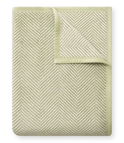 Harborview Herringbone Garden Green Blanket: Original