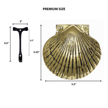 Scallop Door Knocker: Brass / 3.75H x 4W