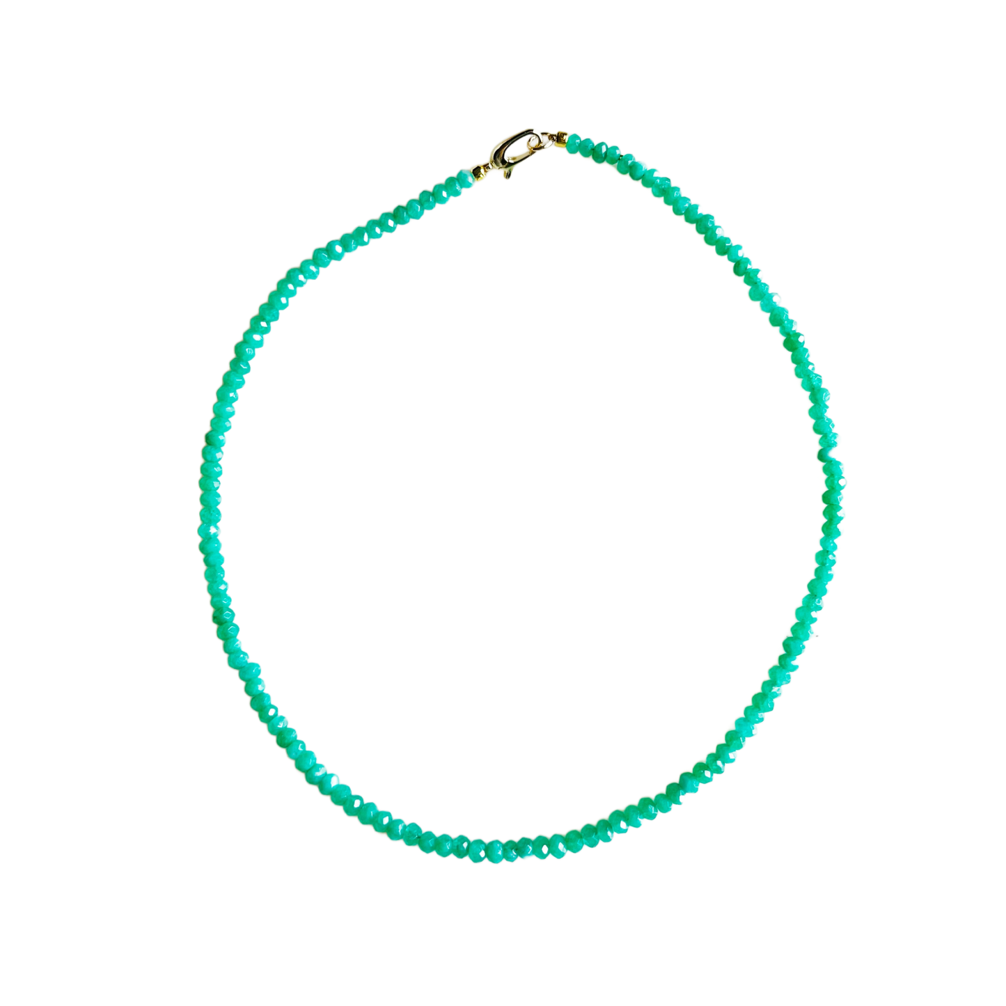 Dainty Candy Gemstone Necklace: Cadet Blue