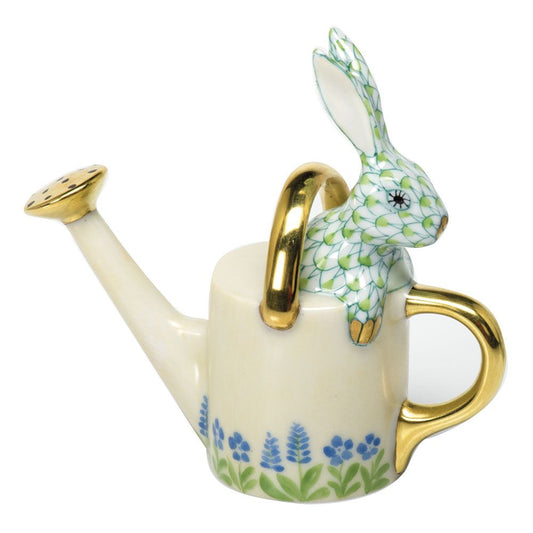 Herend Watering Can Bunny Lime Green