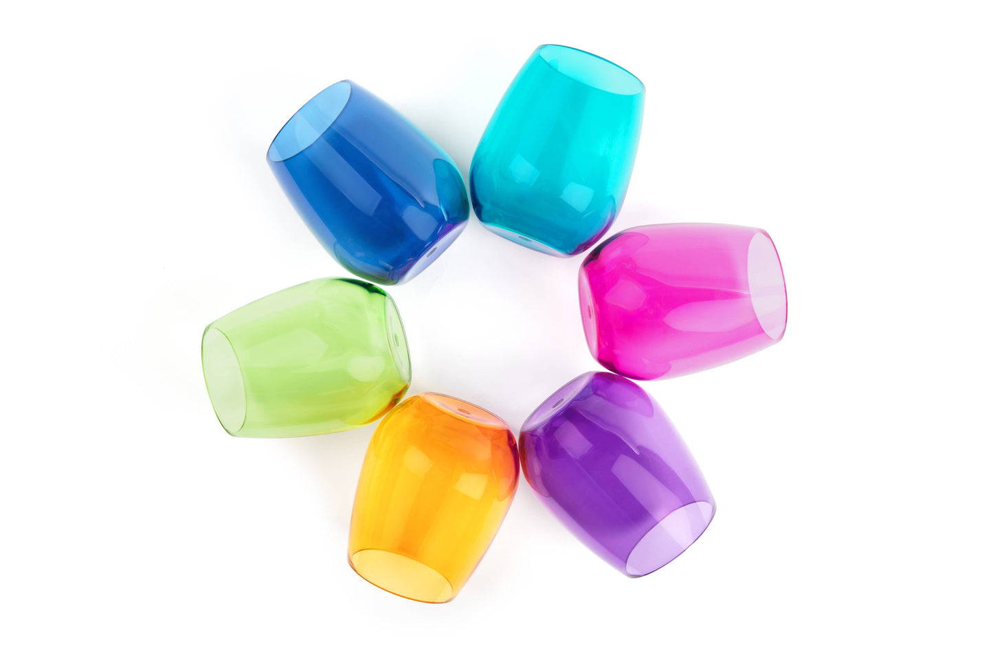 Acrylic Stemless Wine Glasses-Jewel Colors